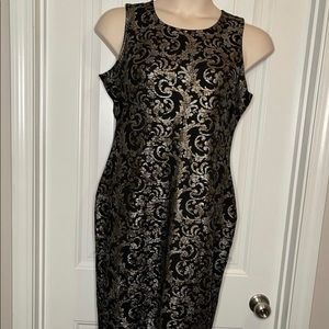 Olivia Matthew metallic and black bodycon dress